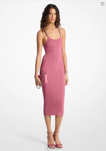 Michael Kors ����Ŭ �ھ  Ribbed Chain-Strap �̵� �巹������Ŭ �ھ  Ribbed Chain-Strap �̵� �巹��