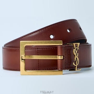 26 FW 생로랑 Cassandre 카산드레 로고 루프 벨트 브라운 789588 AAFOC 2955