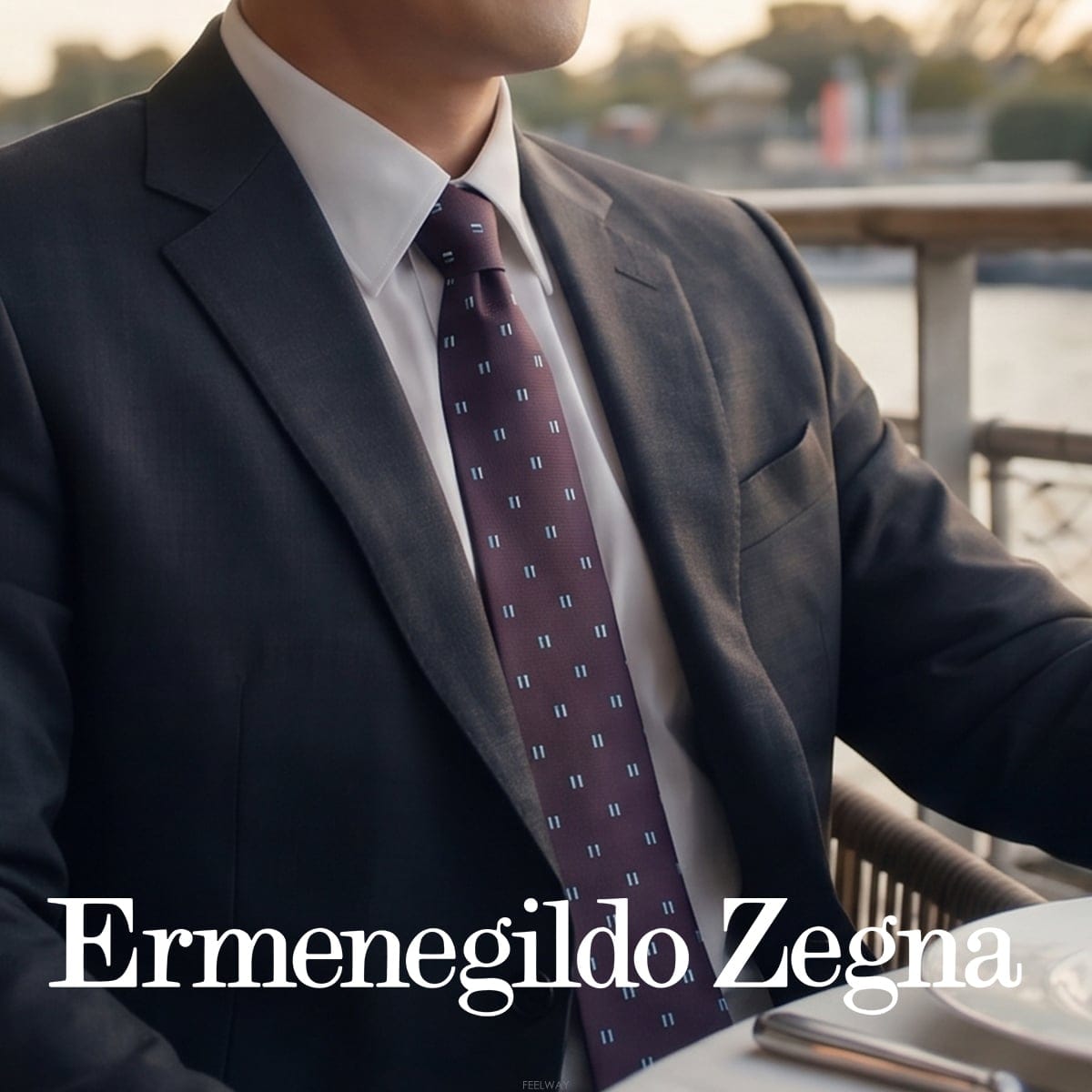 ERMENEGILDO ZEGNA 제냐 실크 브라운 미니 도트 패턴 넥타이 9.6cm A+등급 K2990