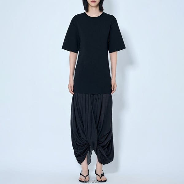 26 FW 토템 Cocoon 코쿤 크루넥 티셔츠 드레이프 드레스 253 WRD0215 YA0187 001