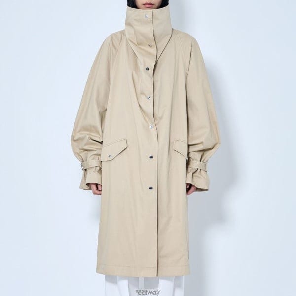 26 FW 토템 오버사이즈 하이넥 코튼 트렌치 코트 베이지 263 WRO0283 FB0564 072