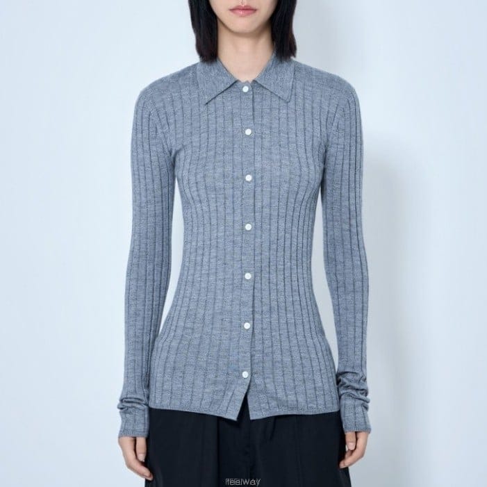 26 FW 토템 클래식 칼라 버튼다운 리브드 롱 가디건 263 WRT0836 YA0293 074