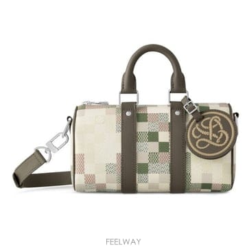 26 FW 루이비통 Keepall 키폴 반들리에 25 시티 다모플라쥬 캔버스 숄더백 카키