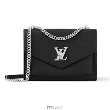 26 FW 루이비통 블랙 Mylockme 마이락미 LV 턴락 플랫포켓 실버톤 체인 숄더백