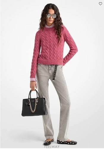 Michael Kors ����Ŭ �ھ  Cable Knit Nylon and Alpaca Blend �����͸���Ŭ �ھ  Cable Knit Nylon and Alpaca Blend ����