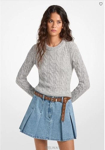Michael Kors ����Ŭ �ھ  Cable Knit Nylon and Alpaca Blend �����͸���Ŭ �ھ  Cable Knit Nylon and Alpaca Blend ����