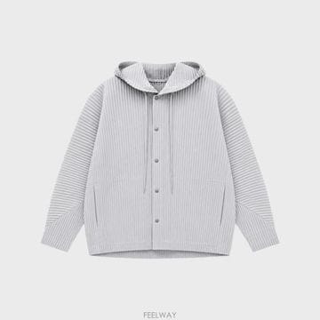 [옴므플리세 이세이미야케] 옴므플리세 먼슬리 버튼 후드 자켓 라이트 그레이 남성 자켓 HP66-JC021 7
