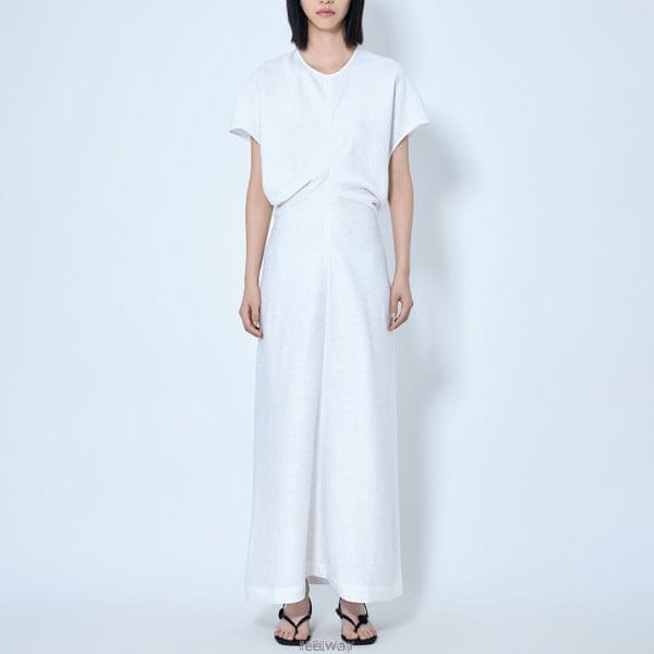 26 FW 토템 숏슬리브 슬로치 웨이스트 맥시 드레스 243 WRD1103 FB0199 059