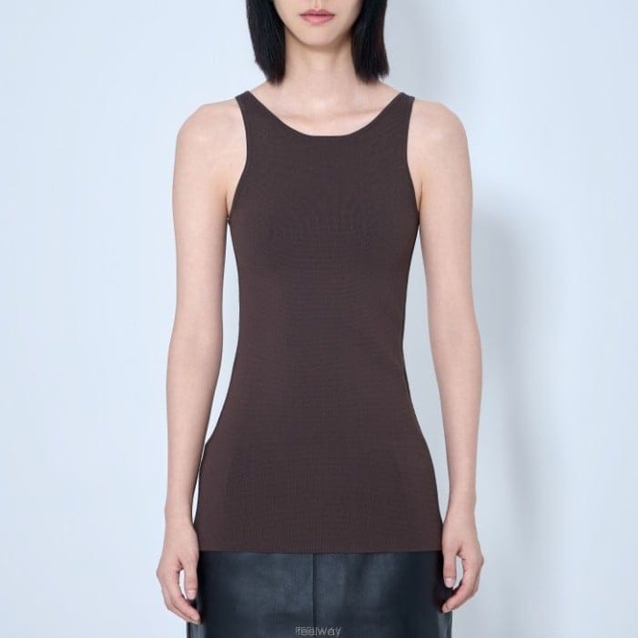 26 FW 토템 클래식 컴팩트 리브드 니트 탱크탑 브라운 263 WRT0832 YA0187 427