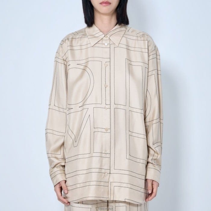26 FW 토템 클래식 모노그램 엠브로이드 셔츠 크림 263 WRT0480 FB0704 008