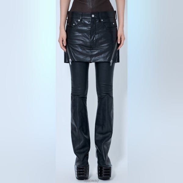 26 FW 릭오웬스 Bolan Banana 레더 미니 스커트 RP02F5362 LBY 09