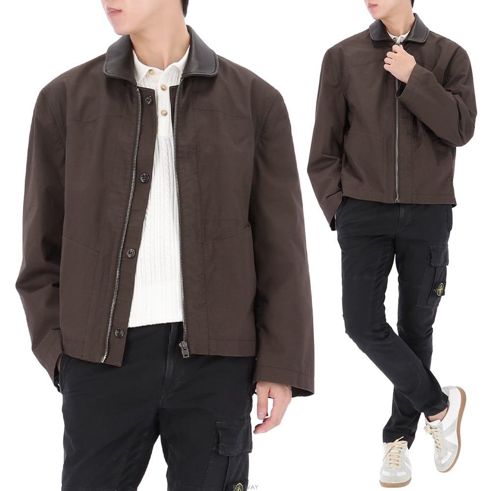구템즈 26SS 르메르 레더 카라 자켓 OW1208 LF1531 BR512