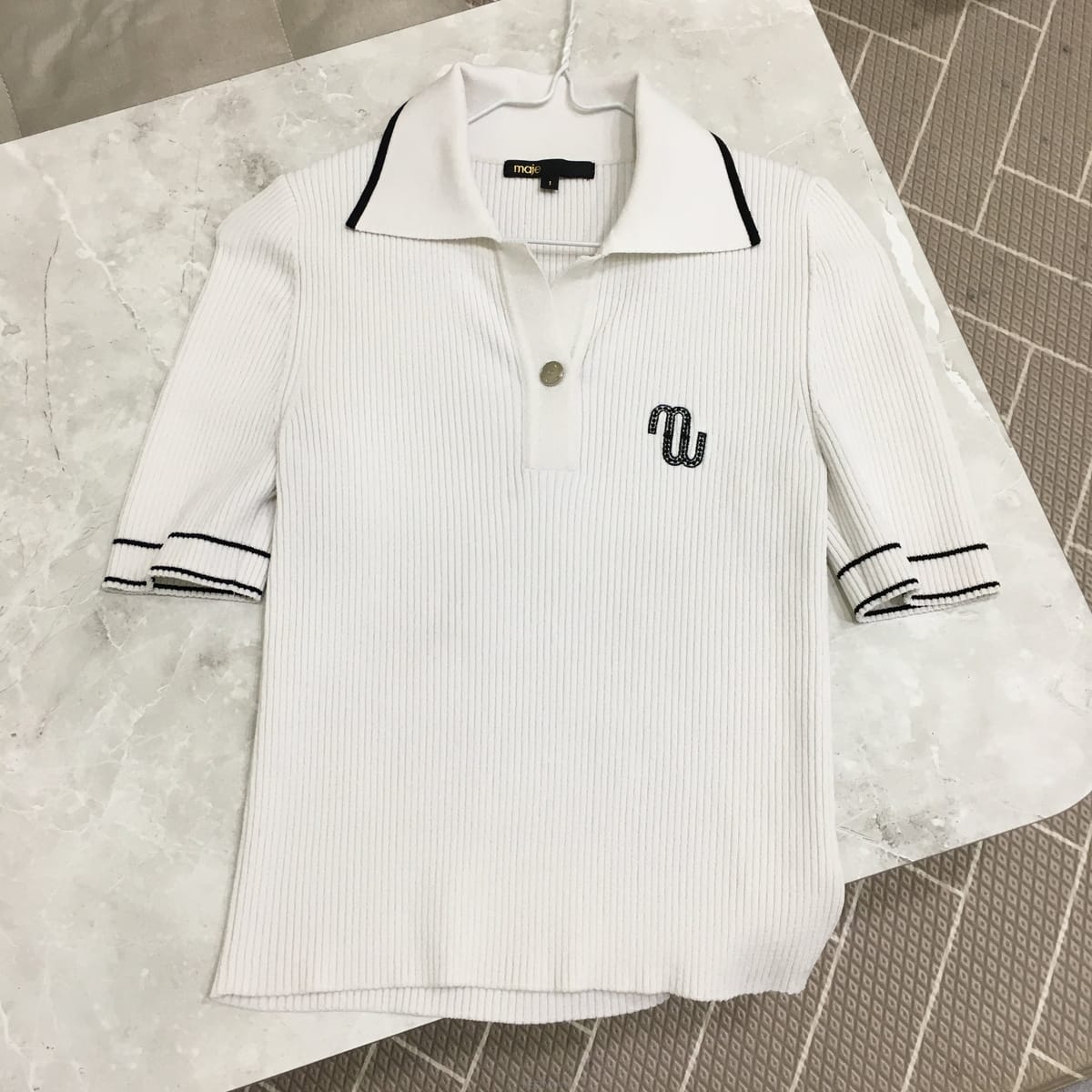 MAJE 마쥬 자수 반팔 니트 1