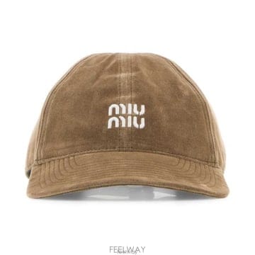 미우미우 로고 자수 야구 모자
