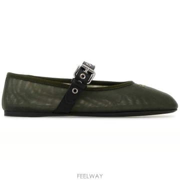 26 FW 미우미우 로고 엠브로이더드 발레리나 F0393 5F373EF005099