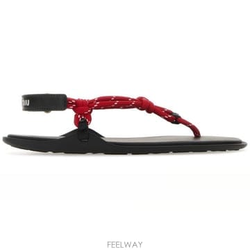 26 FW 미우미우 라운드 토 코드 스트랩 샌들 F0011 5Y184EFM0053L74