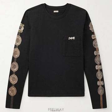 26 FW 캐피탈 Dense 덴스 아플리케 프린팅 롱슬리브 소프트 코튼 저지 티셔츠