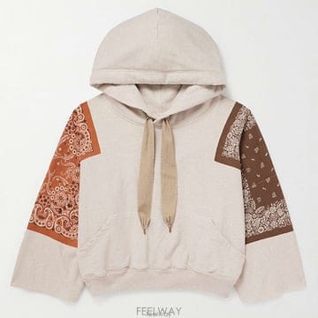 26 FW 캐피탈 반다나 프린트 루미 캥거루 포켓 코튼 저지 드로스트링 후드티