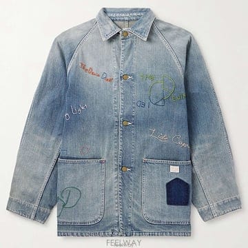 26 FW 캐피탈 페이디드 블루 Cactus 캑터스 엠브로이더드 데님 자켓