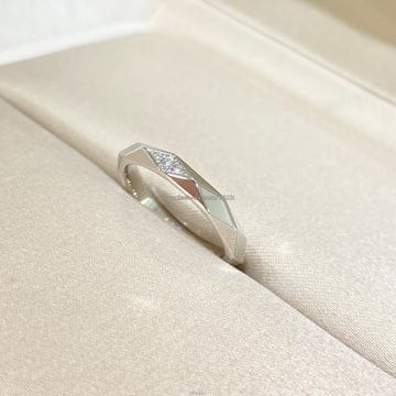 부쉐론 49 파셋 다이아 플래티늄 웨딩밴드 반지 Y67465