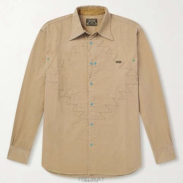 26 FW 캐피탈 Thunderbird 썬더버드 터콰이즈 스냅버튼 패널 코튼 트윌 셔츠