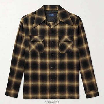 26 FW 캐피탈 Kountry 컨트리 라인 캠프칼라 체크 코튼 블렌드 플란넬 롱슬리브 셔츠
