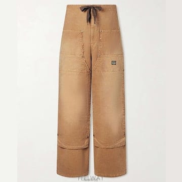 26 FW 캐피탈 브라운 러기드 카펜터 페어 와이드 코튼 블렌드 캔버스 카고 팬츠