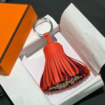 [국내] 정품/두배보상/에르메스 키링/카르멘 키체인 테슬 레드 버건디 아이보리 쓰리톤