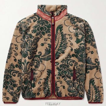 26 FW 캐피탈 Damask 다마스크 패턴 프린티드 플러시 플리스 집업 재킷