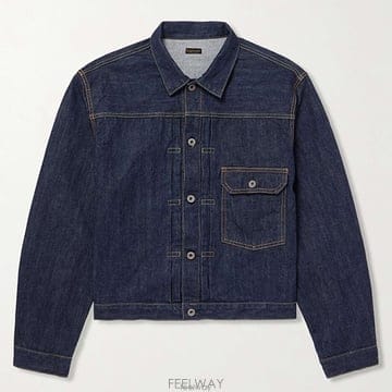 26 FW 캐피탈 네이비 카고포켓 트레이스 탑스티치드 데님 재킷