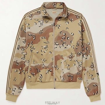 26 FW 캐피탈 토널 브라운 초코칩 스트라이프 웨빙 트리밍 프린티드 저지 트랙 재킷