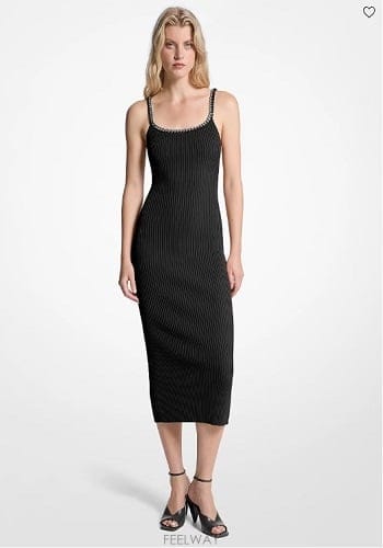 Michael Kors ����Ŭ �ھ  Chain Ribbed Stretch Knit �̵� �巹������Ŭ �ھ  Chain Ribbed Stretch Knit �̵� �巹��
