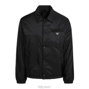 26 FW 프라다 로고 플라크 블루종 카라넥 자켓 F0002 SGB737SOOO1WQ9