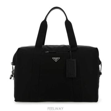프라다 로고 플라크 더플백