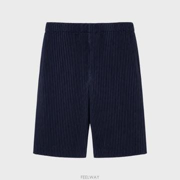 이세이 미야케 옴므 플리세 베이직 스트레이트 쇼츠 팬츠 네이비