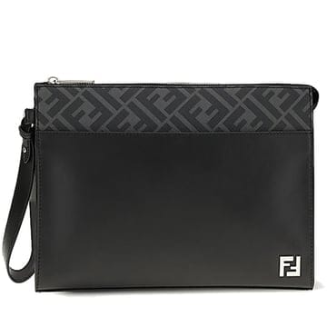 펜디 스틸 모노그램 패치 FF 패턴 스트랩 래더 클러치백 (블랙) 7VA491 AJF0 F0GXN