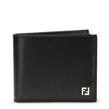 펜디 FF 모노그램 스틸 로고패치 래더 반지갑 (블랙)