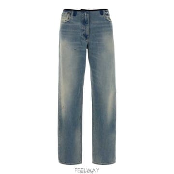 프라다 워싱 데님 진 라이트 블루