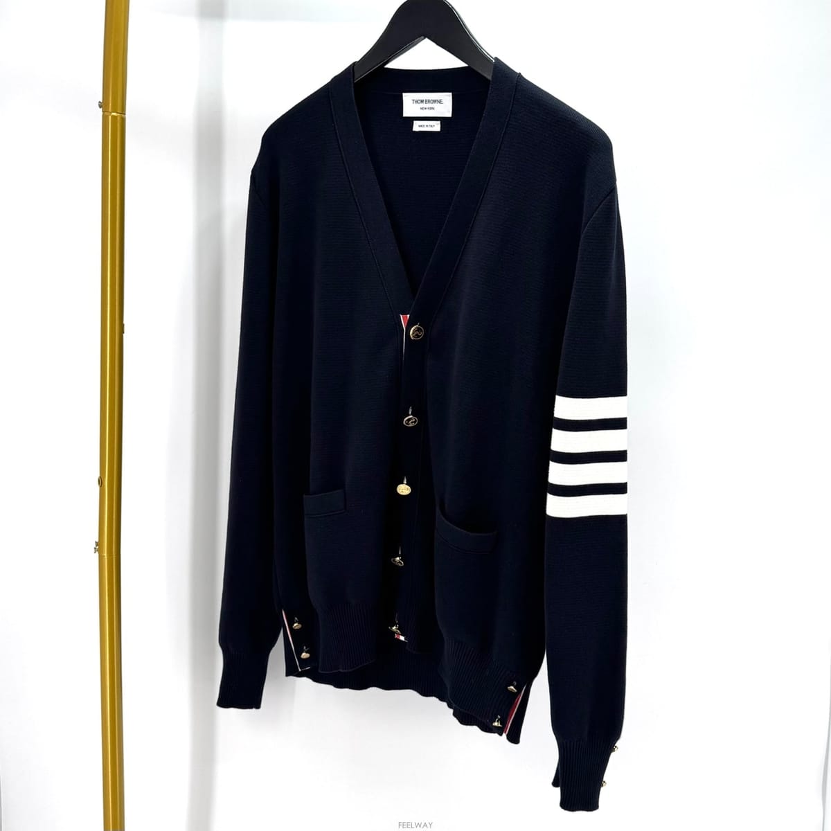 Thom Browne [5������] ����� �ж�뽺Ƽġ �缱 ����� ���̺� (MKC171A)[5������] ����� �ж�뽺Ƽġ �缱 ����� ���̺� (MK