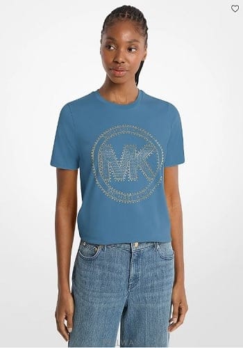 Michael Kors ����Ŭ �ھ  Studded Logo Charm Organic Cotton Jersey Ƽ��������Ŭ �ھ  Studded Logo Charm Organic Cotton Jerse