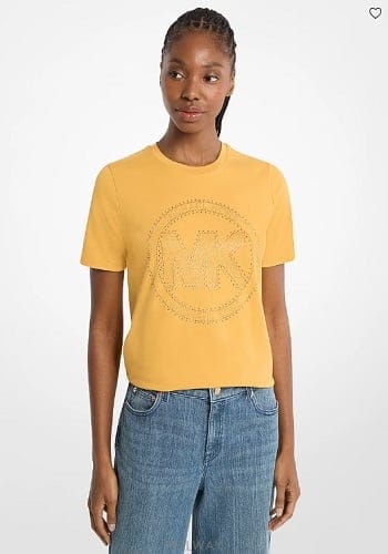 Michael Kors ����Ŭ �ھ  Studded Logo Charm Organic Cotton Jersey Ƽ��������Ŭ �ھ  Studded Logo Charm Organic Cotton Jerse