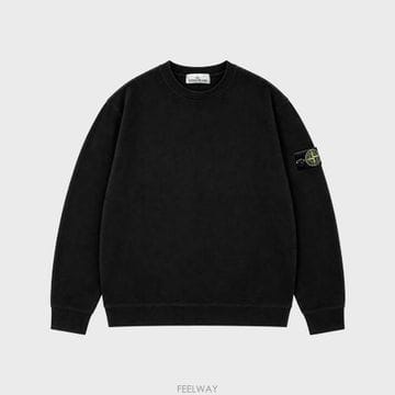 [스톤아일랜드] 26FW 와펜패치 오가닉 코튼 맨투맨 블랙 남성 맨투맨 L2S156100057 S0B50 V