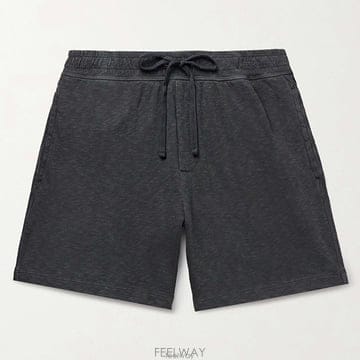 제임스 펄스 제임스펄스 카본 차콜 멜란지 루프백 코튼 저지 드로스트링 쇼츠