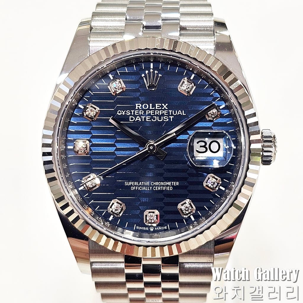 Rolex [��ġ������] �η��� ��������Ʈ 126234 û�� ��Ƽ�� 36mm 10P ���̾�[��ġ������] �η��� ��������Ʈ 126234 û�� ��Ƽ�� 36mm