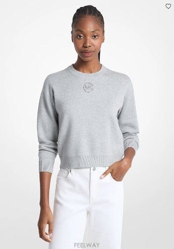 Michael Kors ����Ŭ �ھ  Embellished Logo Cotton Blend �����͸���Ŭ �ھ  Embellished Logo Cotton Blend ������