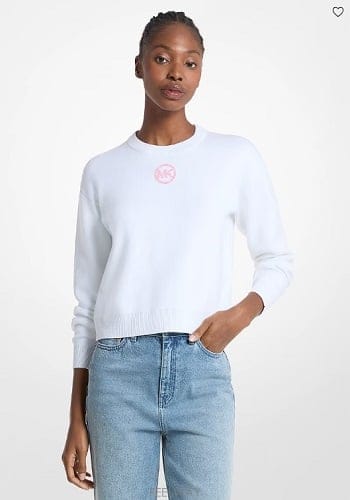 Michael Kors ����Ŭ �ھ  Embellished Logo Cotton Blend �����͸���Ŭ �ھ  Embellished Logo Cotton Blend ������