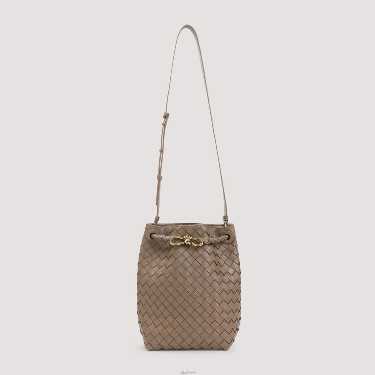 Bottega Veneta 스몰 안디아모 버킷 백 블랙