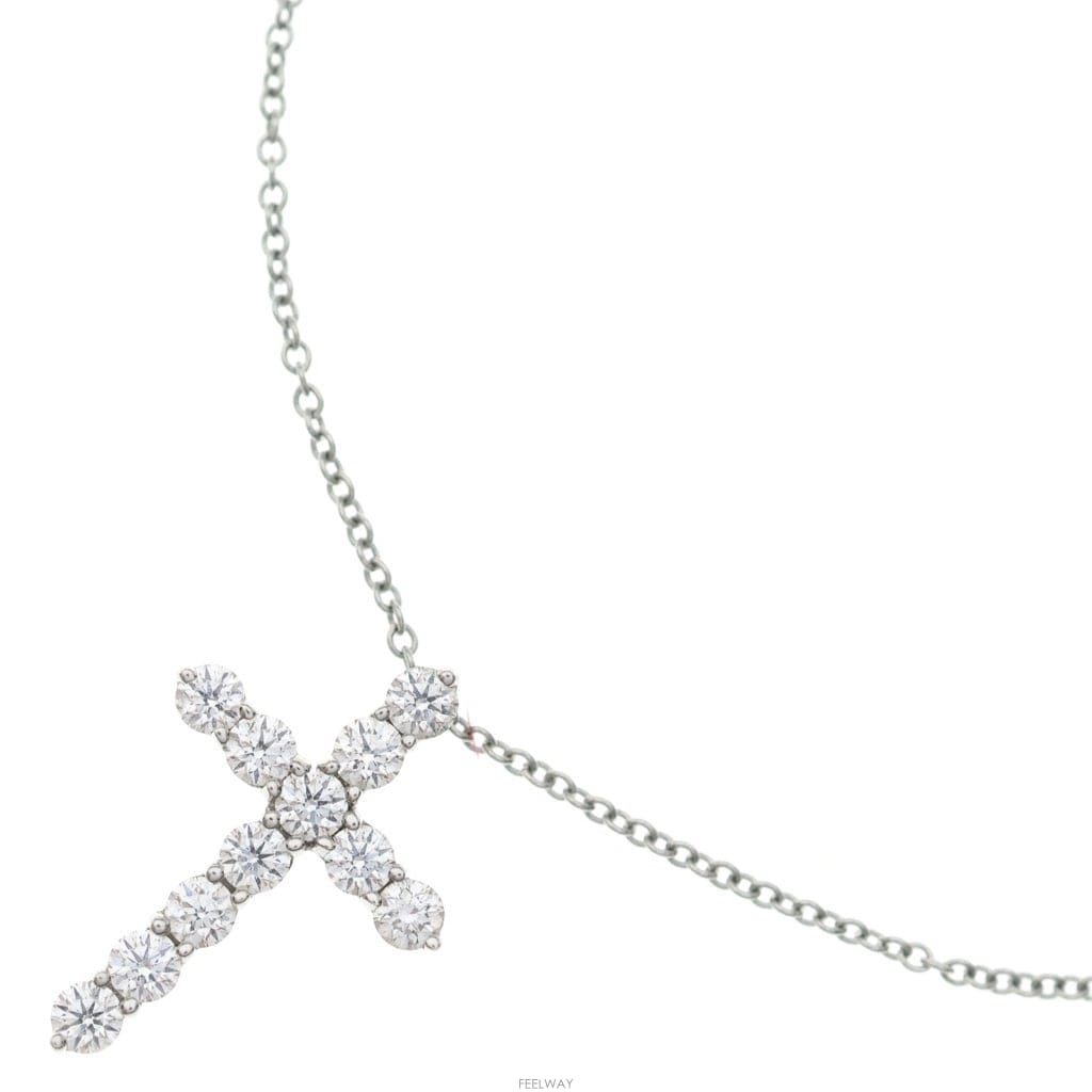 TIFFANY & Co Ƽ�Ĵ� ũ�ν� �Ҵ�Ʈ ���̾� ����� pt950Ƽ�Ĵ� ũ�ν� �Ҵ�Ʈ ���̾� ����� pt950