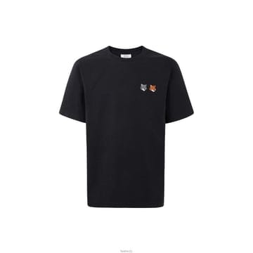 26SS 더블 폭스 헤드 티셔츠 블랙 OM011CFKJ7025 P190