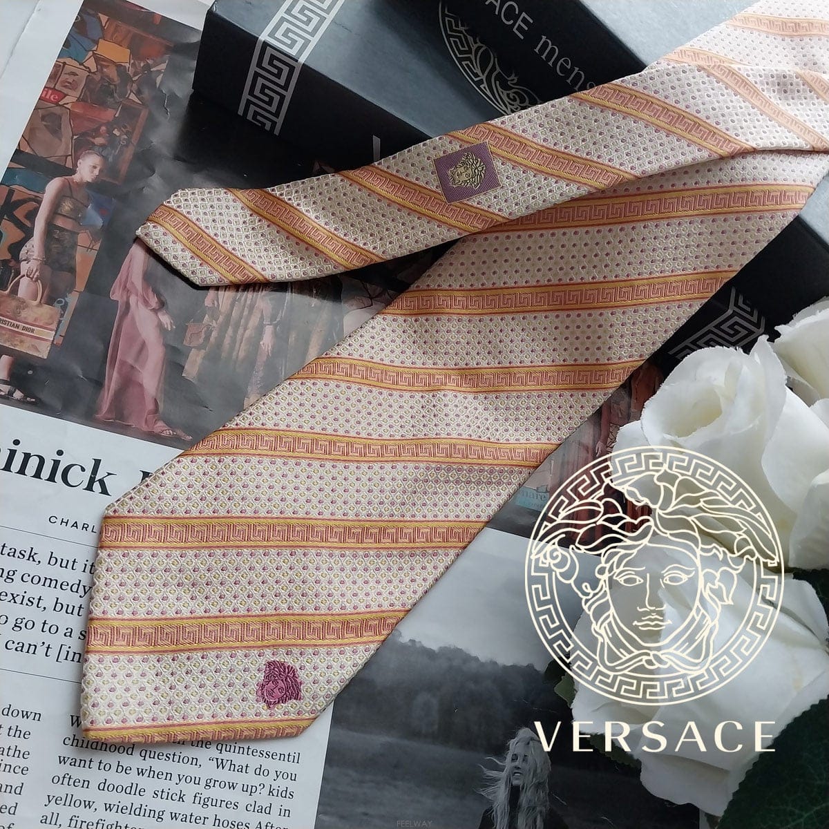 Versace VERSACE ������ü ��ũ ���̺����� �׷�ī �缱 ���� ��Ÿ�� 9cm A+��� k3104VERSACE ������ü ��ũ ���̺����� �׷�ī �缱 ���� ��Ÿ